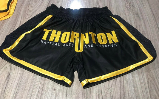 Custom TMA Muay Thai Shorts Black or Yellow